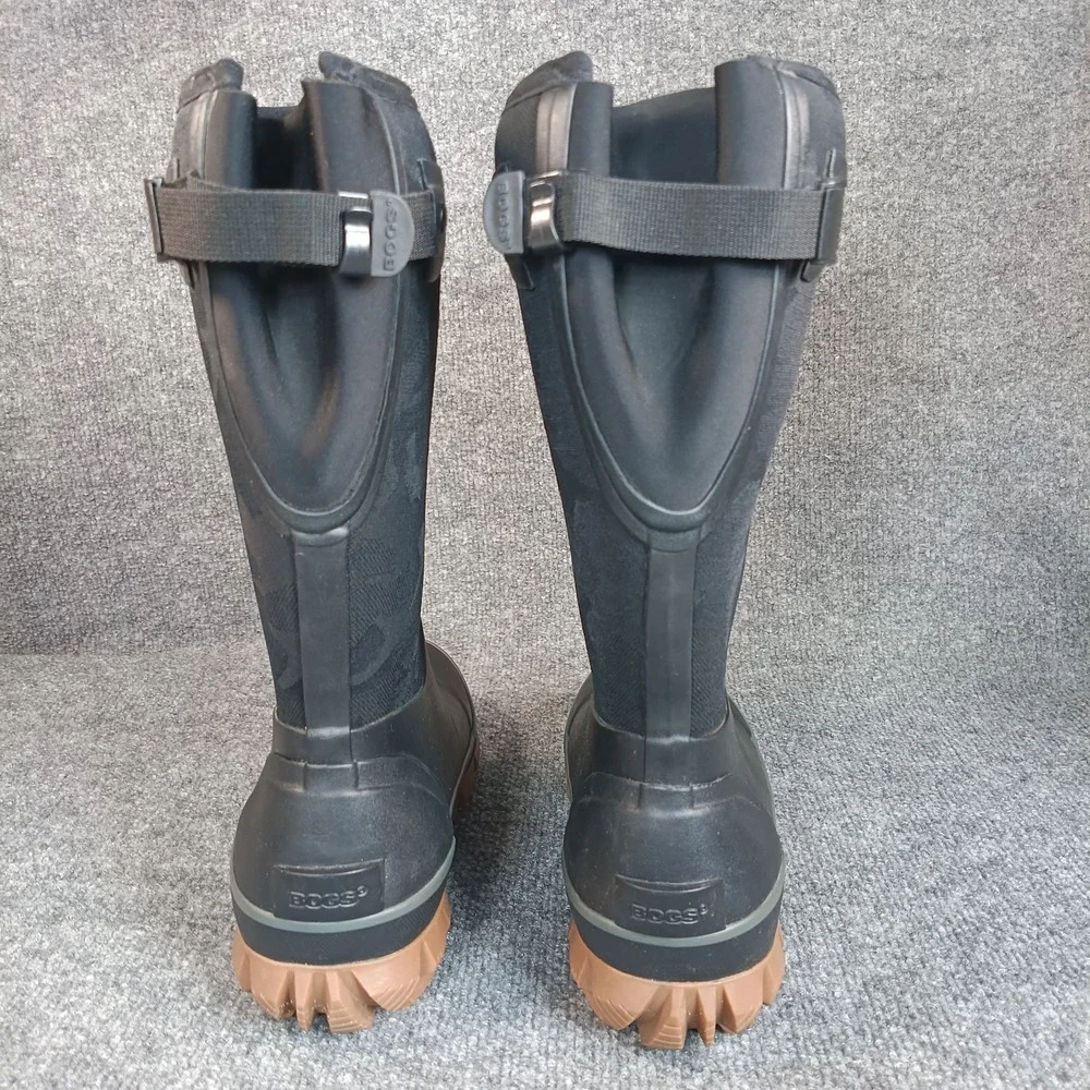 Bogs Whiteout Waterproof Boots Women Size 8 Black Camo Adjustable TC Bloom